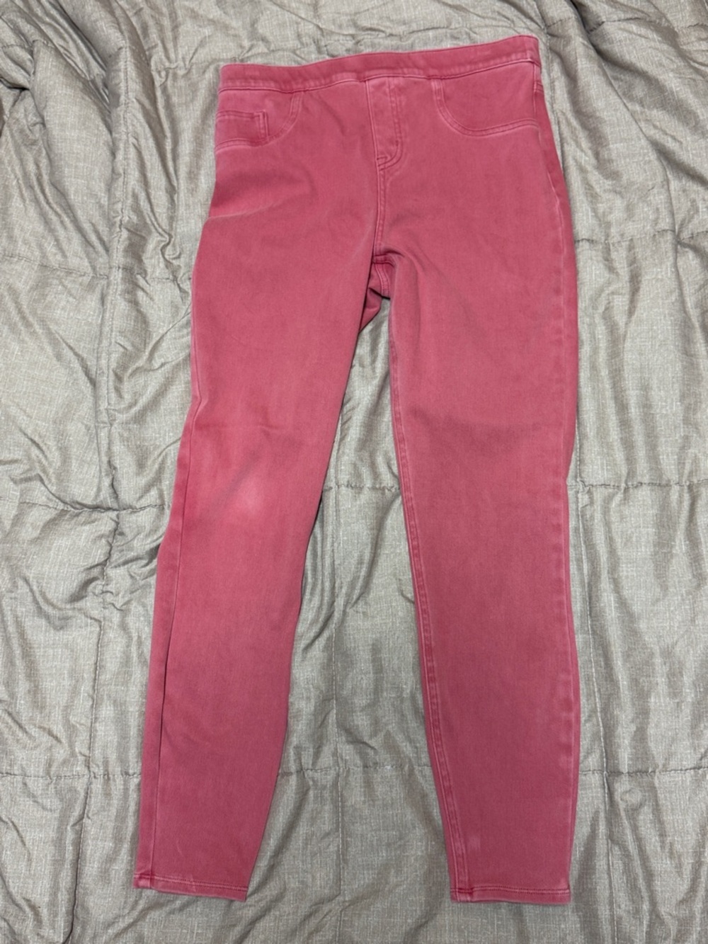 SPANX Women's Rose-Magenta Slim Jeggings Jeans Large